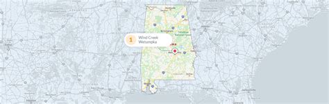 alabama casinos map|creek casino wetumpka alabama.